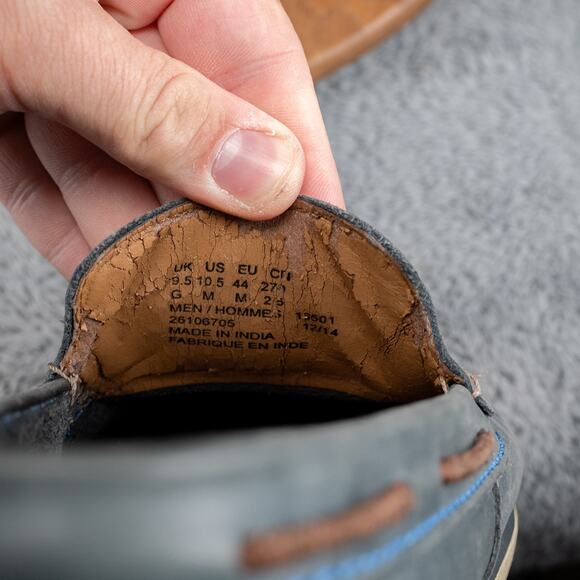 Clarks Blue Leather Mens Drive Loafers Slip On Shoes Size 10.5 - Picture 5 of 7